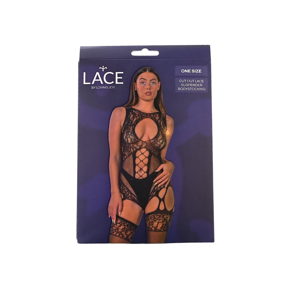 Lace by LJ Cut Out Lace Suspender Bodystocking – Lingerie