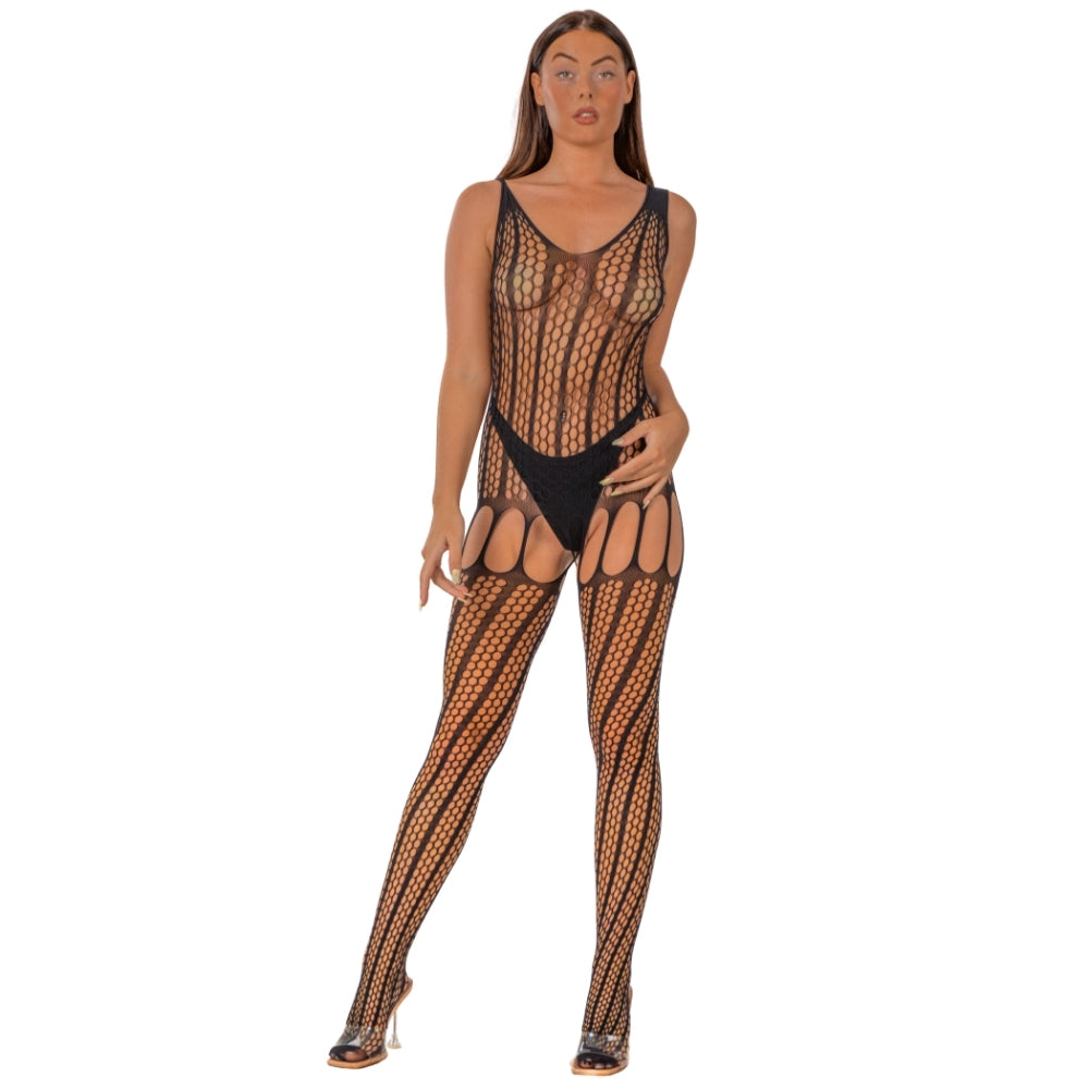 Lace by LJ Crochet Bodystocking with Lace Up Back – Bodystocking