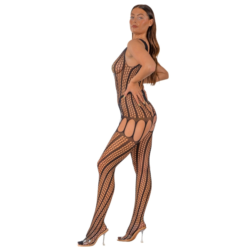 Lace by LJ Crochet Bodystocking with Lace Up Back – Bodystocking