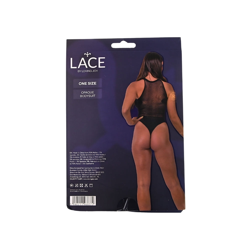 Lace By LJ Opaque Racer-Style Bodysuit – Stretchy One Size Lingerie
