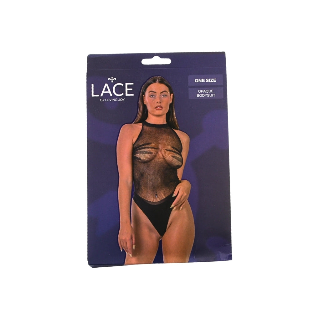 Lace By LJ Opaque Racer-Style Bodysuit – Stretchy One Size Lingerie