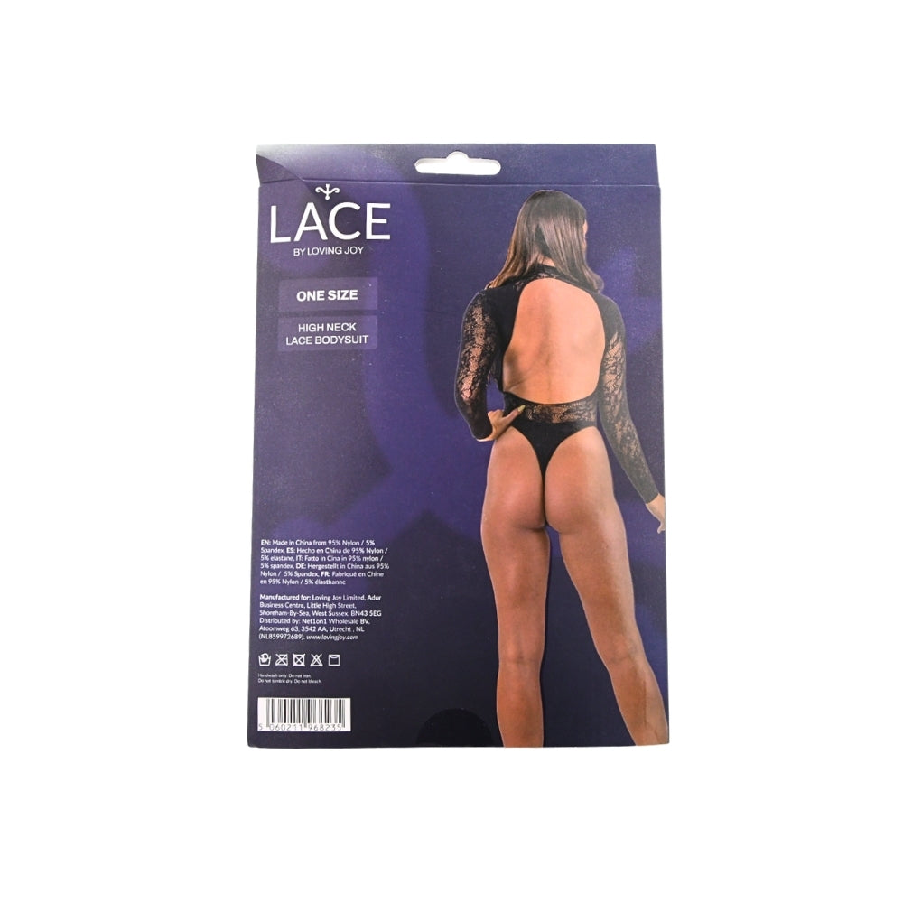 Lace by LJ High Neck Bodysuit – Elegant Floral Lace Lingerie