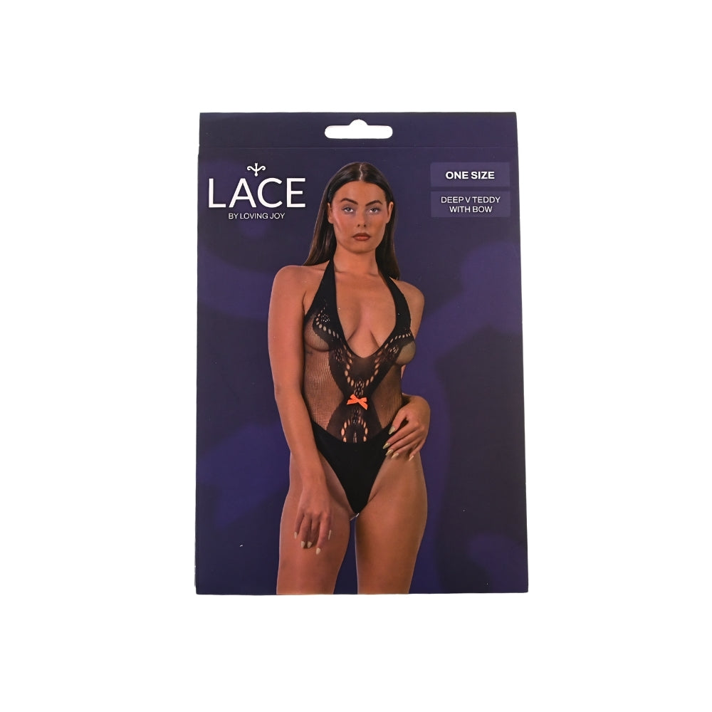 Lace by LJ Deep V Teddy with Bow – Sophisticated Lace Lingerie