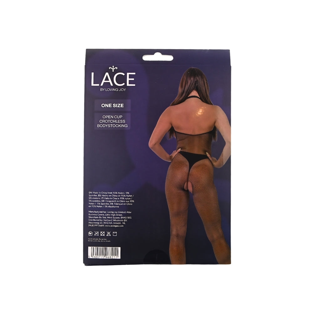 Lace by LJ Fishnet Open Cup Crotchless Bodystocking – Lingerie