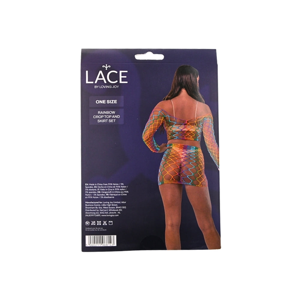 Lace by LJ Rainbow Crop Top and Mini Skirt Set – Festival Lingerie