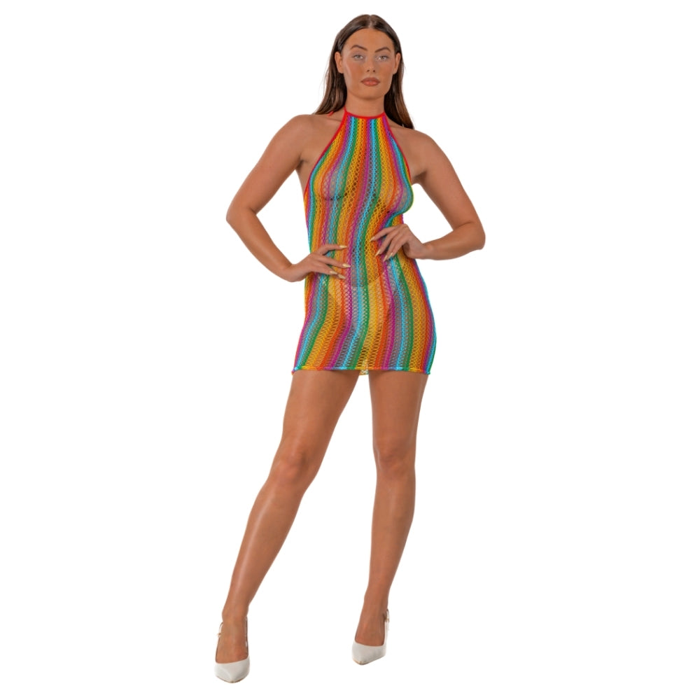 Lace by LJ Rainbow Halter Neck Dress – Summer Fashion Dress