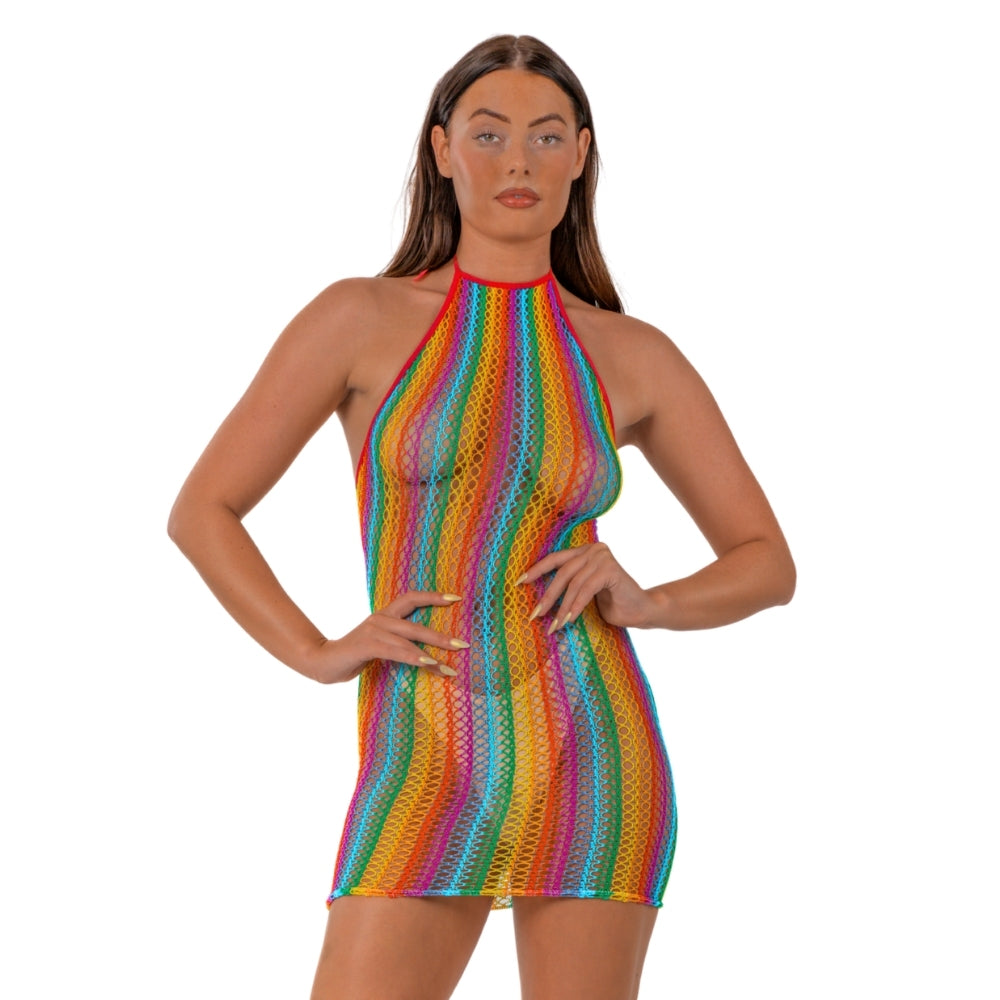 Lace by LJ Rainbow Halter Neck Dress – Summer Fashion Dress