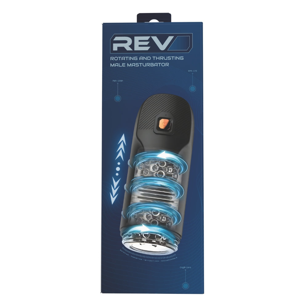 Rev Rotating and Thrusting Male Masturbator – USB Rechargeable Male Masturbator