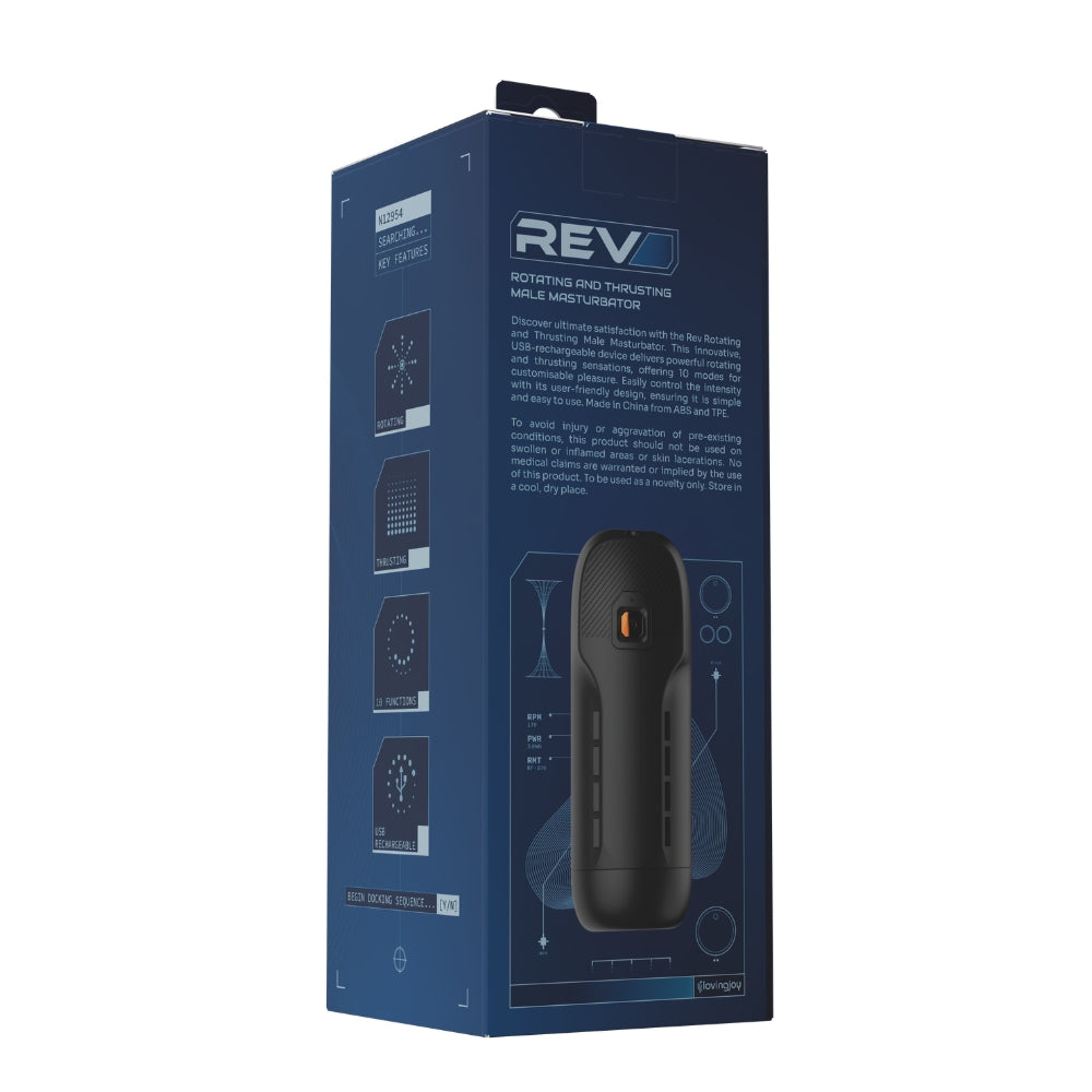 Rev Rotating and Thrusting Male Masturbator – USB Rechargeable Male Masturbator