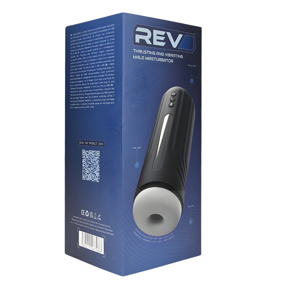 Rev Thrusting and Vibrating Male Masturbator – USB Rechargeable Masturbator