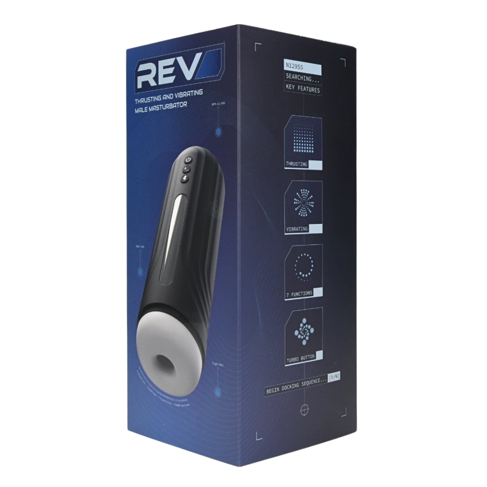 Rev Thrusting and Vibrating Male Masturbator – USB Rechargeable Masturbator