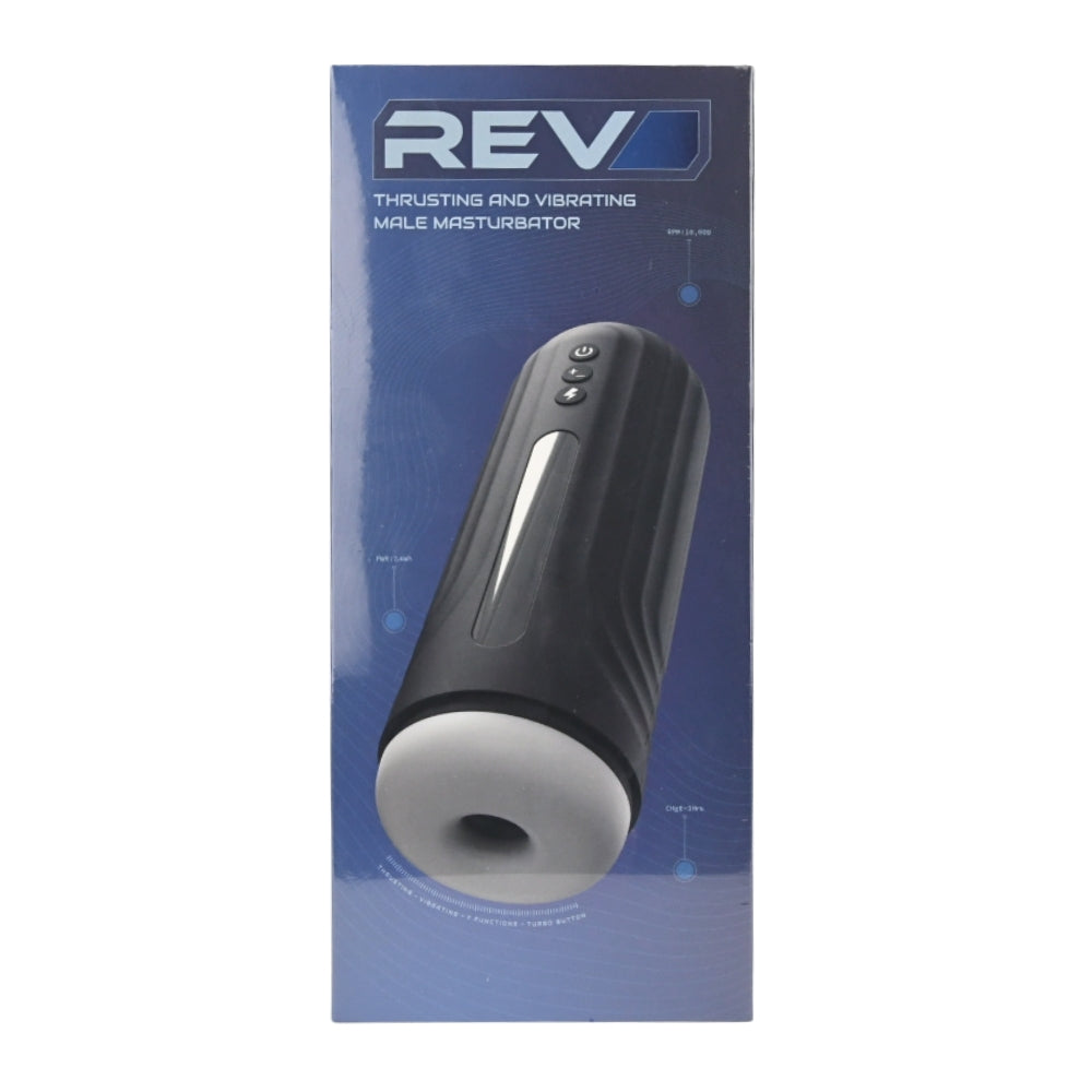 Rev Thrusting and Vibrating Male Masturbator – USB Rechargeable Masturbator