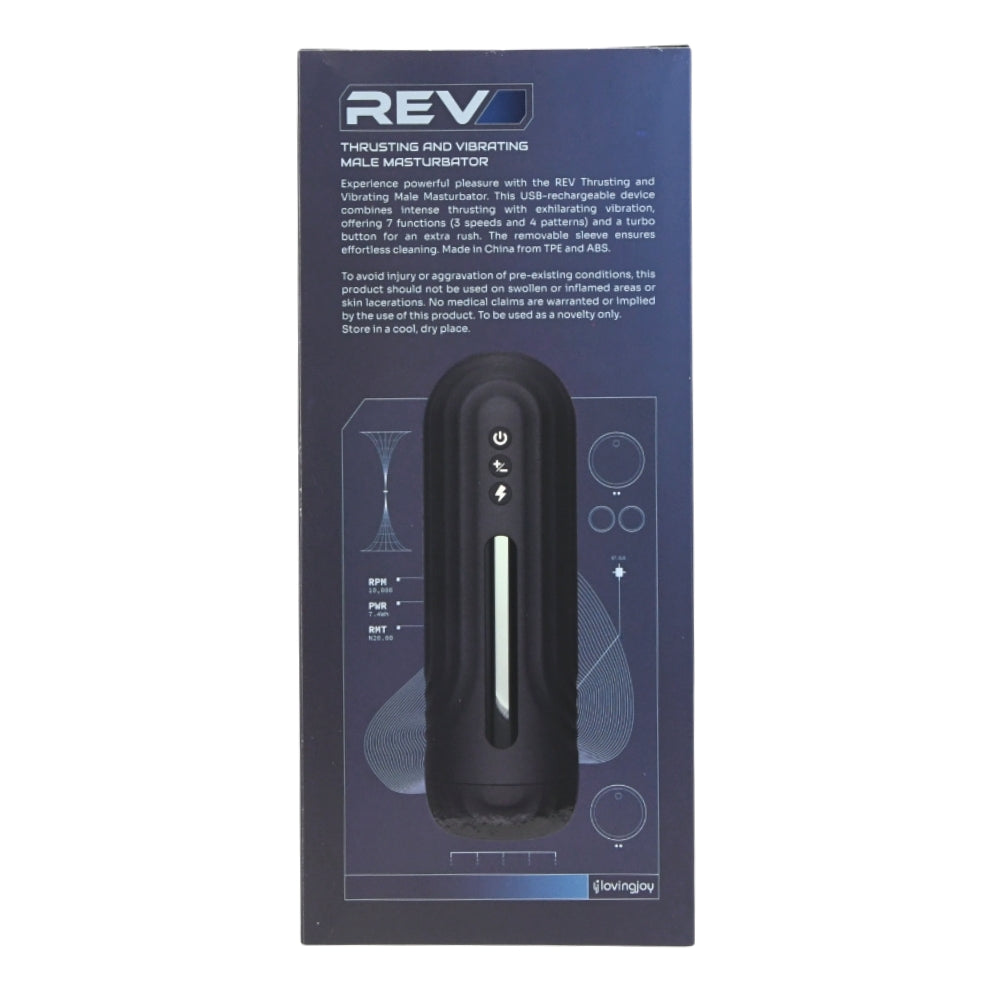 Rev Thrusting and Vibrating Male Masturbator – USB Rechargeable Masturbator