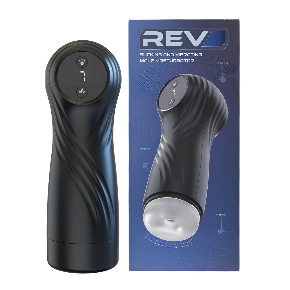 Rev Sucking and Vibrating Male Masturbator – USB Rechargeable Male Masturbator