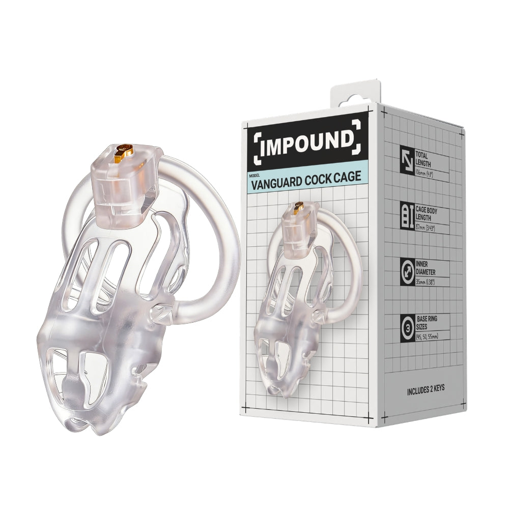 Impound Vanguard – 4.1 Inch Chastity Cage with Base Rings