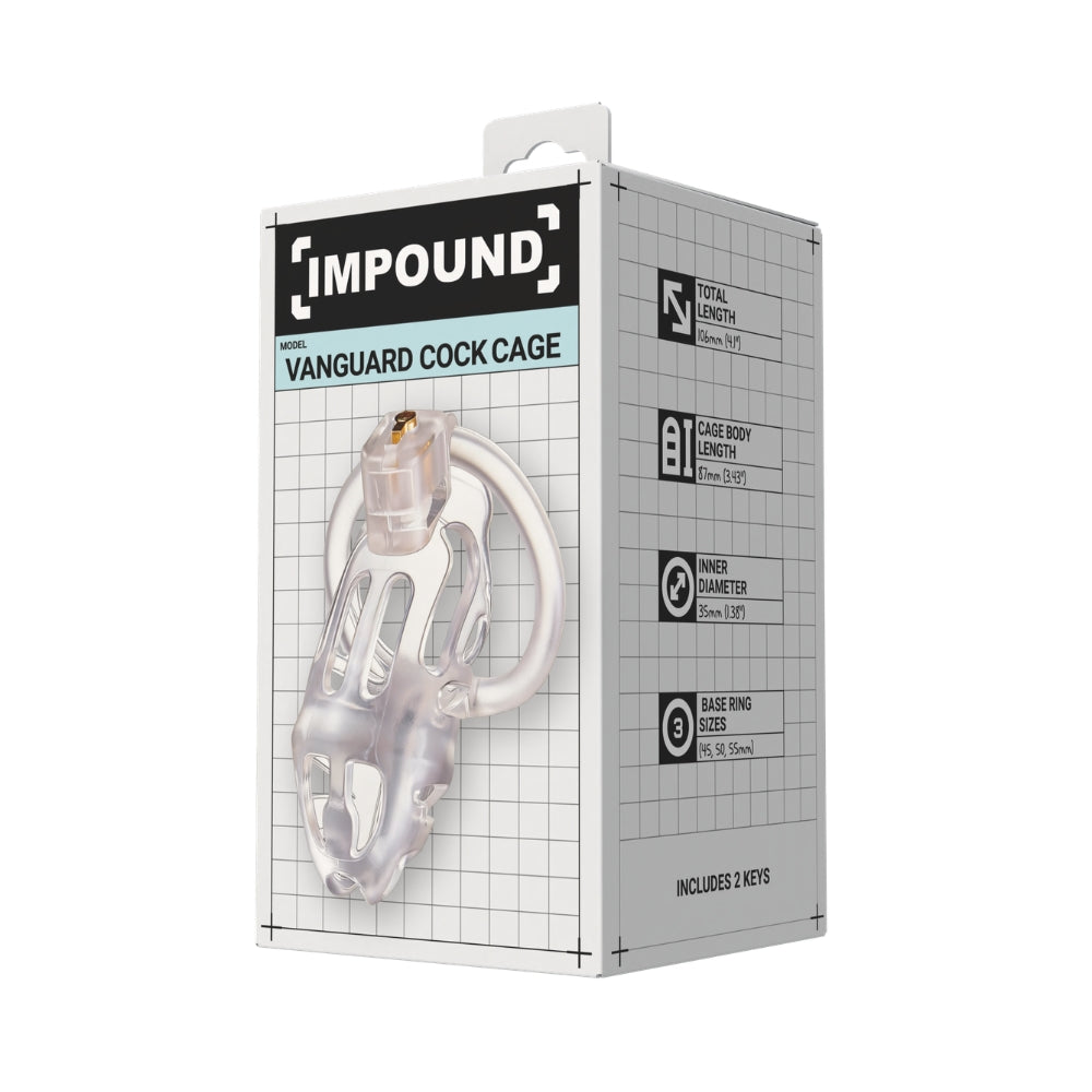 Impound Vanguard – 4.1 Inch Chastity Cage with Base Rings