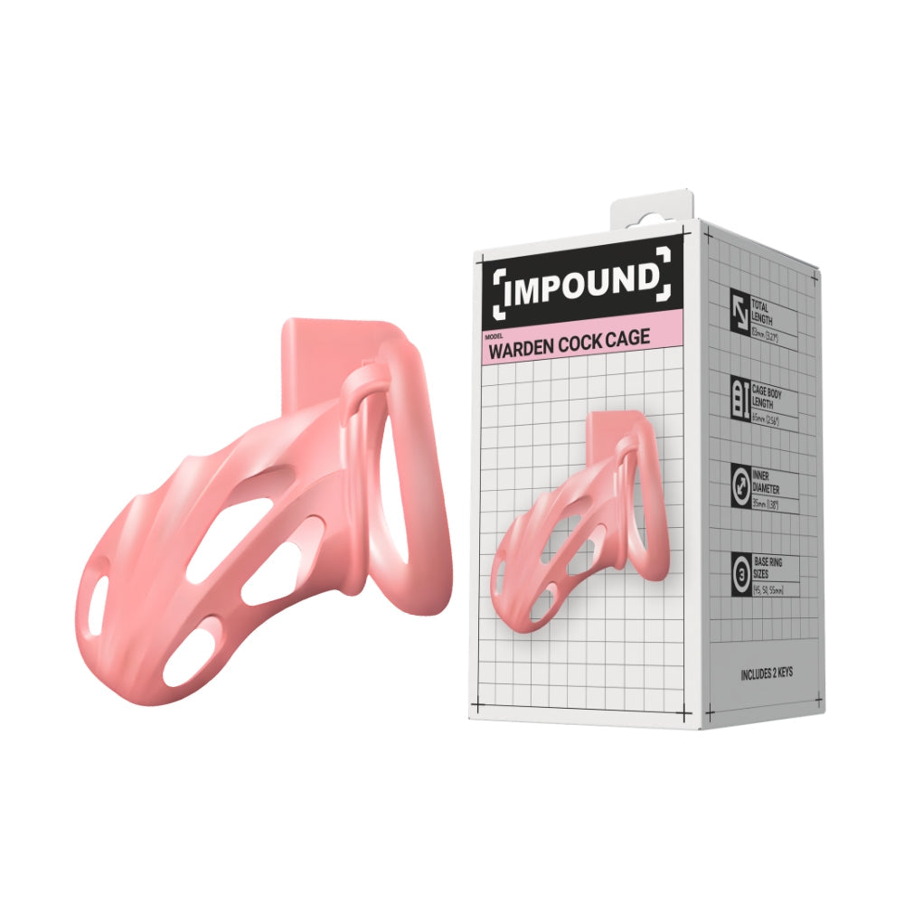 Impound Warden – Chastity Cage with Multiple Base Rings and 83mm Length