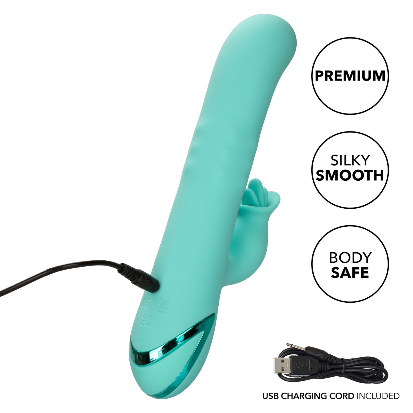 California Dreaming Bel Air Bombshell Silicone Vibrator in Aqua Blue with Triple Motors and 10 Vibration Functions