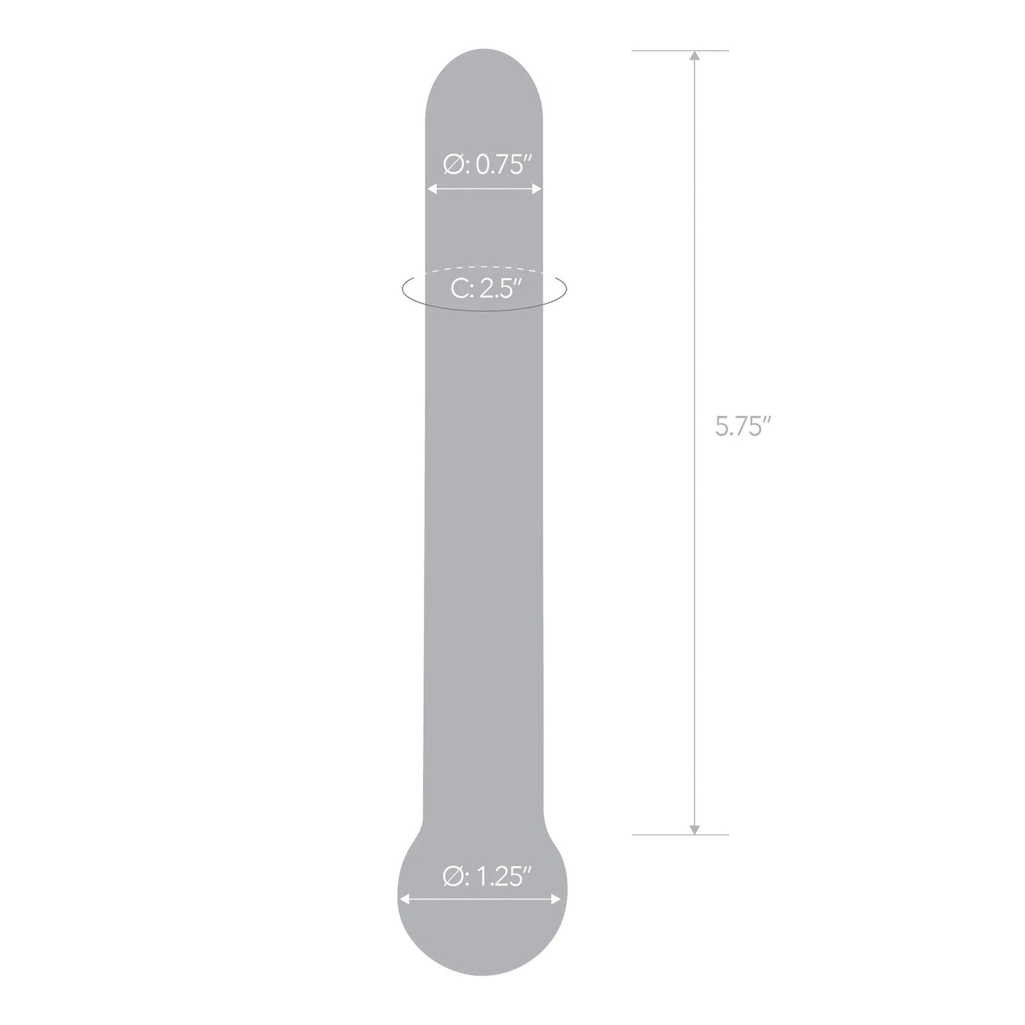 Glas 7 Inch Straight Clear Glass Dildo with Bulbous Handle and Luxury Satin Storage Bag