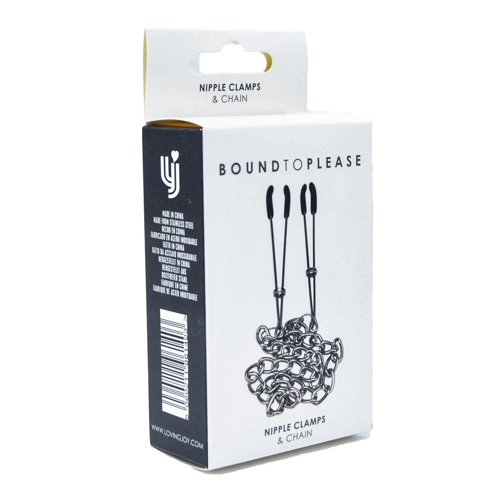 Bound to Please Adjustable Nipple Clamps with Chain – Nickel-Free Nipple Clamps
