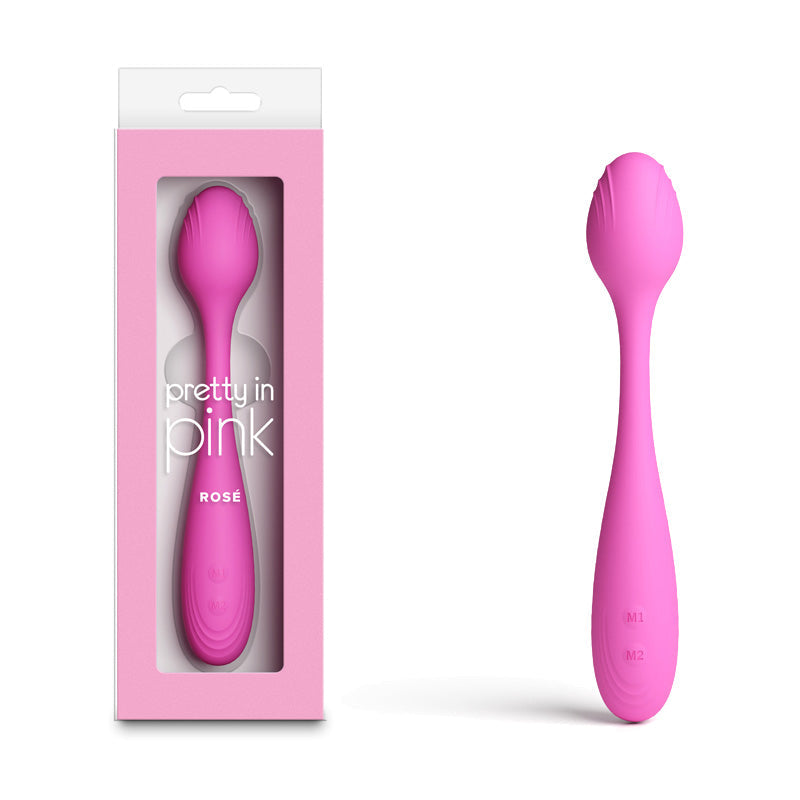 Pretty in Pink Rose – Waterproof USB Rechargeable Silicone Vibrator 19.4 cm