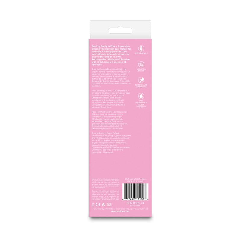 Pretty in Pink Rose – Waterproof USB Rechargeable Silicone Vibrator 19.4 cm