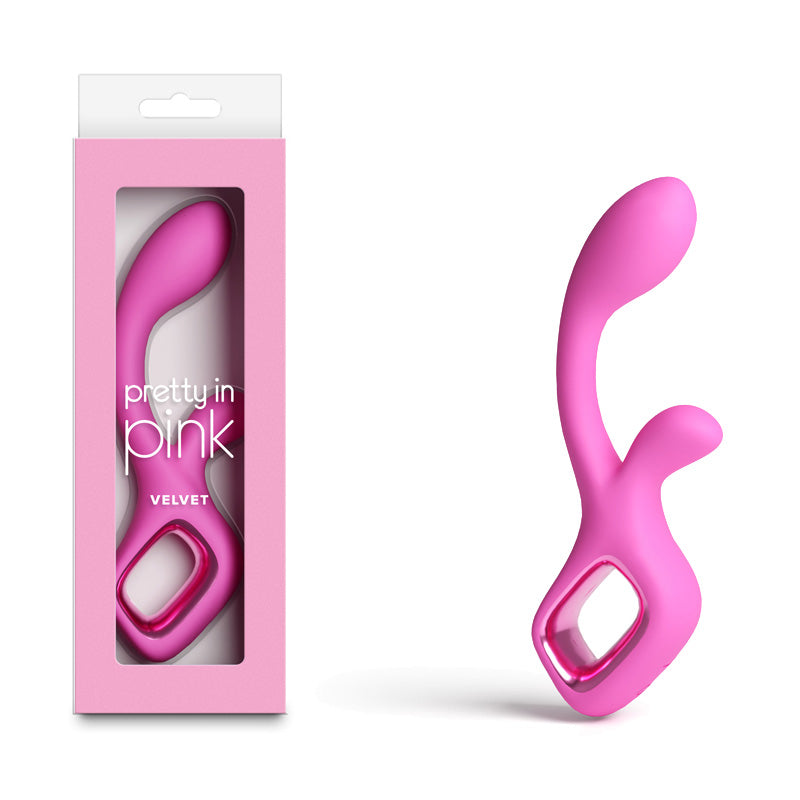 Pretty In Pink Velvet – Waterproof USB Rechargeable Rabbit Vibrator 18.7 cm