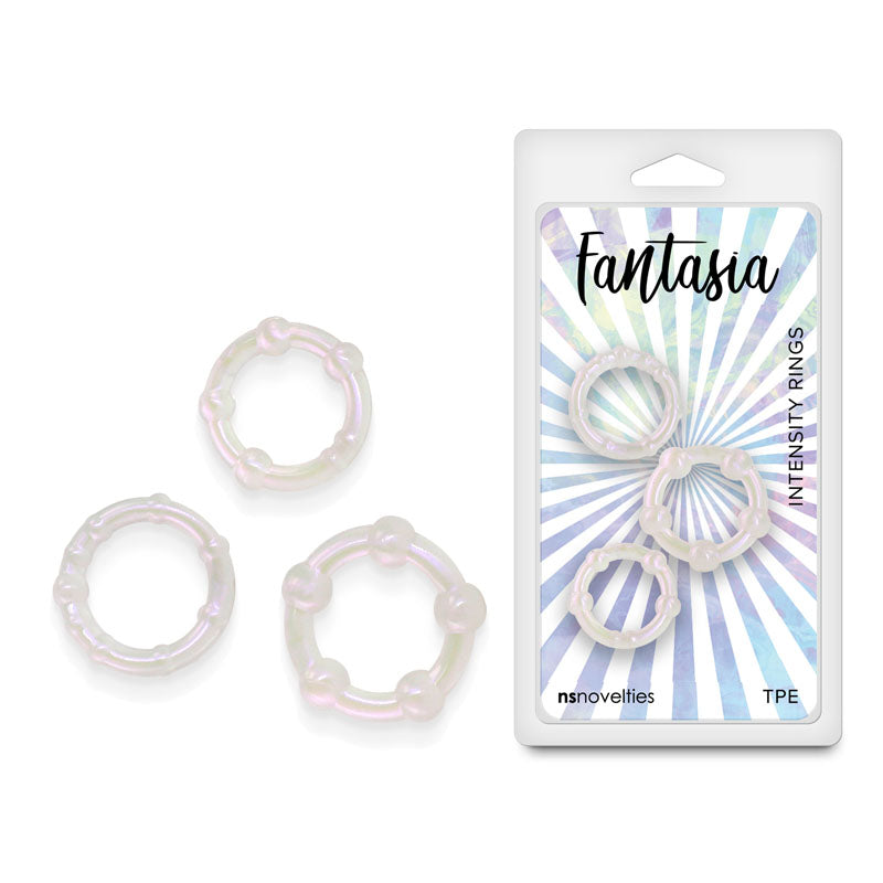 Fantasia Pearl Pearlescent Beaded Cock Rings Set of 3 Sizes – Flexible Cock Rings