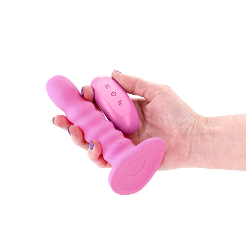 Colours Ribbed 5 Inch – Rechargeable Wireless Remote Vibrating Dildo