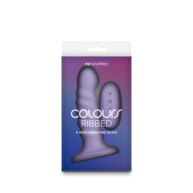 Colours Ribbed 5 Inch USB Rechargeable Waterproof Dildo with Wireless Remote