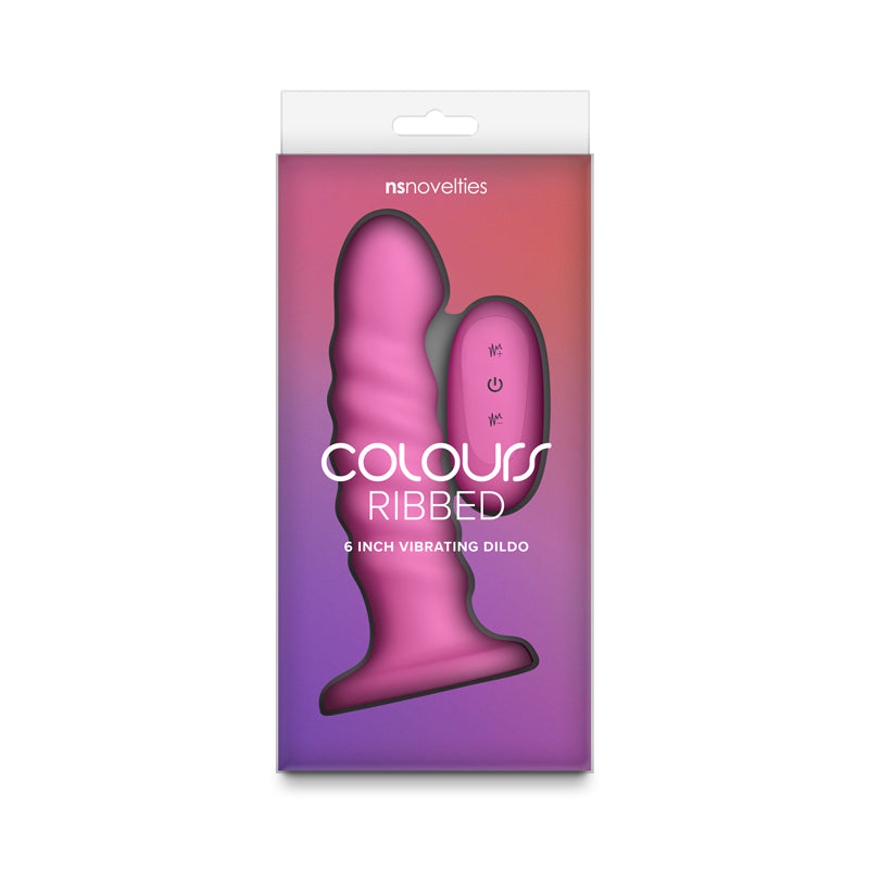 Colours Ribbed – USB Rechargeable Wireless Remote Vibrating Dildo 6 Inch