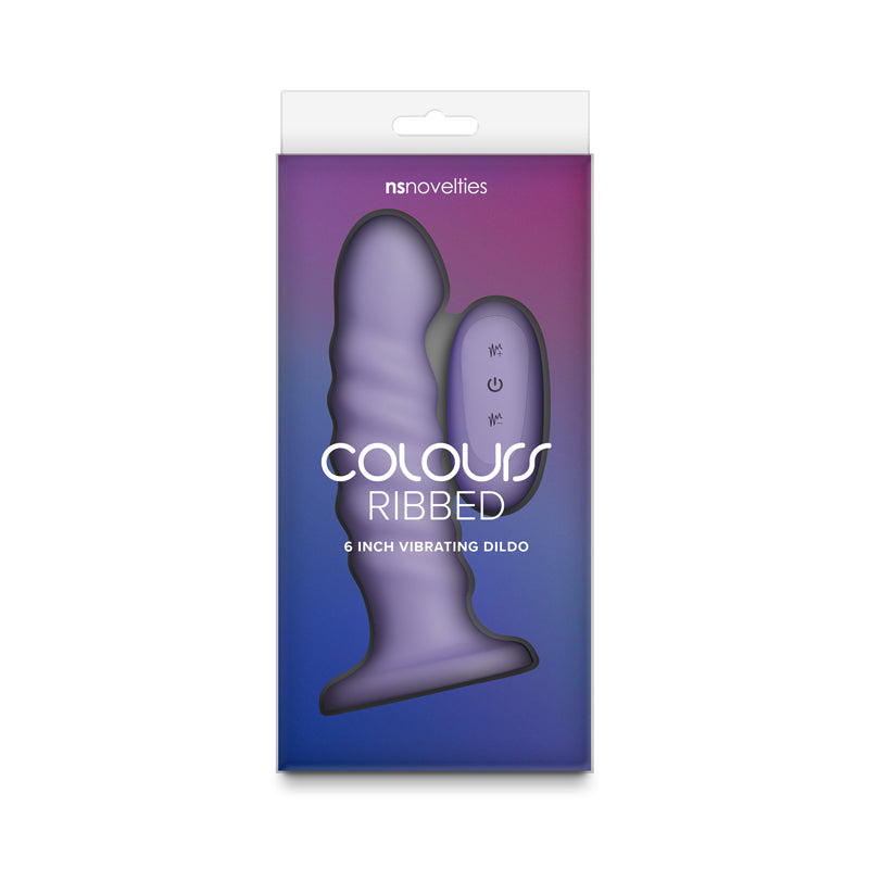Colours Ribbed 6 Inch USB Rechargeable Vibrating Dildo with Wireless Remote