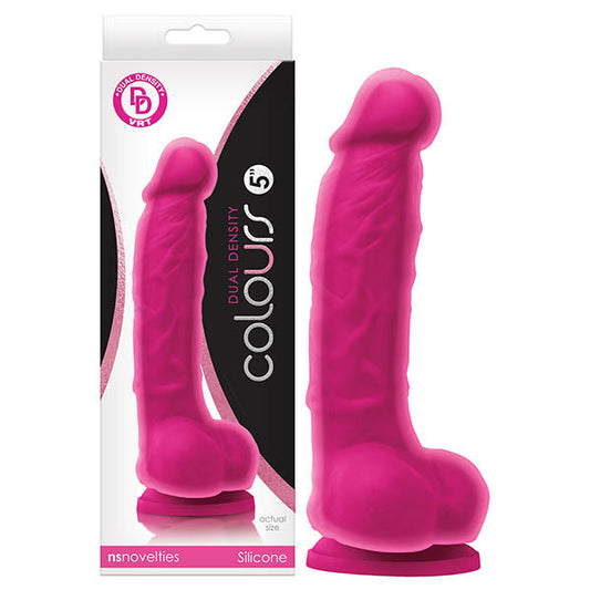 Colours Dual Density – 5 Inch Silicone Dong with Strong Suction Cup