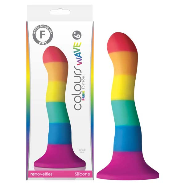 Colours Pride Edition 6 Inch Wave – Rainbow Rainbow Silicone Dong