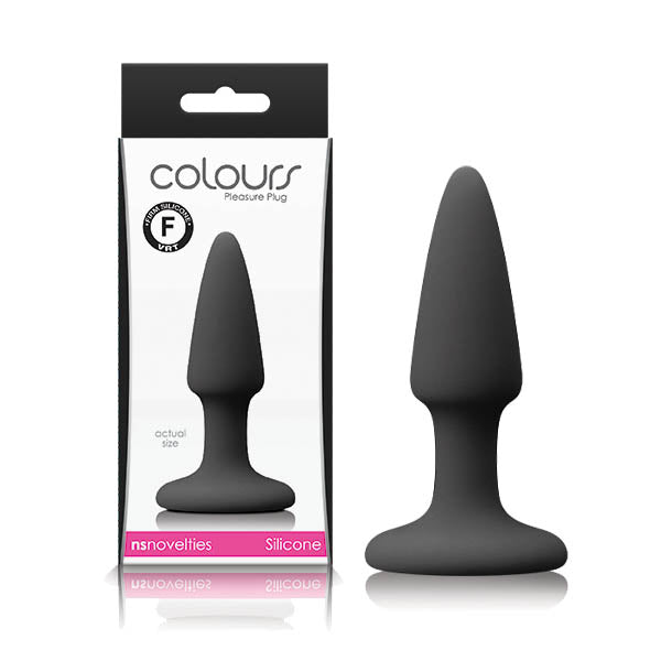 Colours Pleasures Black Mini – Satin Smooth 7cm Insertable Silicone Butt Plug