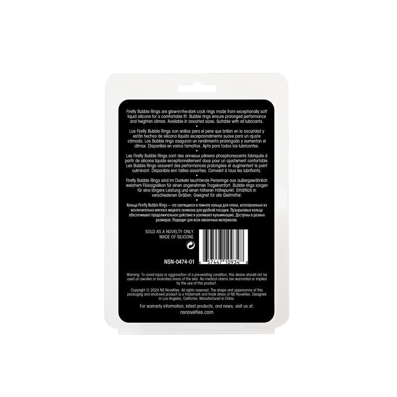 Firefly Bubble Rings Glow in the Dark Cock Rings Set of 3