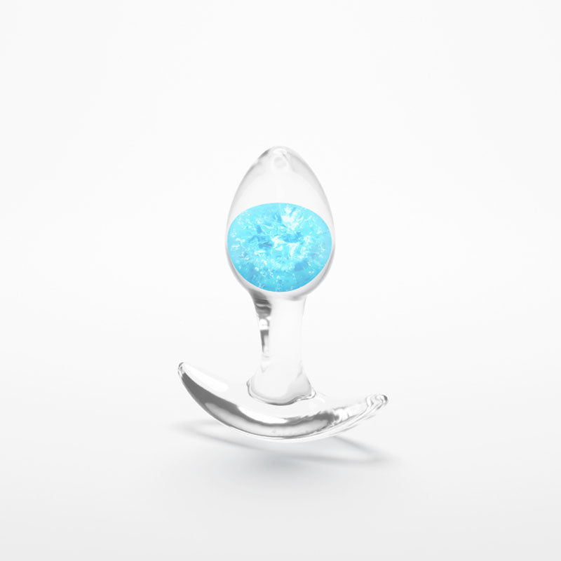 Glams Cosmic (Clear) – Small Sparkly Liquid Silicone Butt Plug 8.1 cm