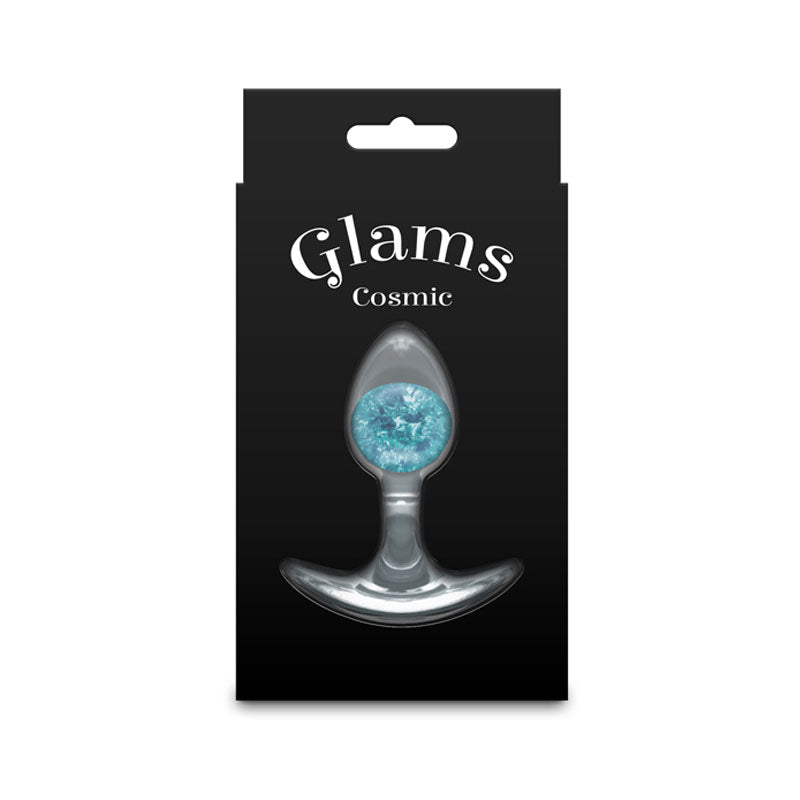 Glams Cosmic (Clear) – Small Sparkly Liquid Silicone Butt Plug 8.1 cm