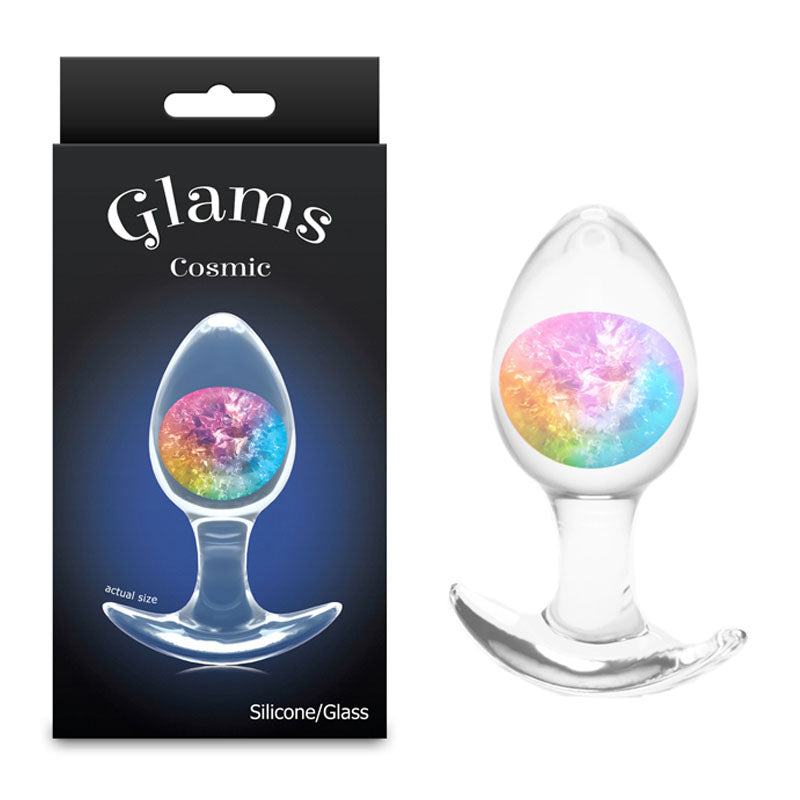 Glams Cosmic (Clear Rainbow) – Medium Small Butt Plug 9.5 cm
