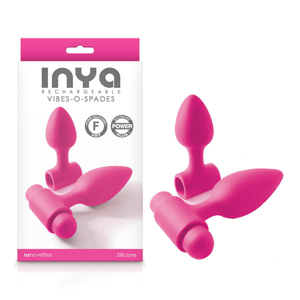 INYA Vibes-O-Spades (Pink) – Water-Resistant Mini Vibrating Butt Plug Set