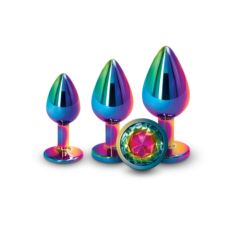 Rear Assets Trainer Kit (Multicolor) – Chrome-Plated 3 Pc Metal Plug Set With Circular Jewel