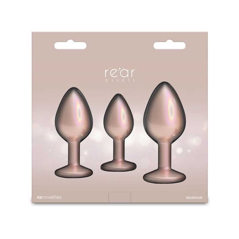 Rear Assets Trainer Kit – Set of 3 Chrome-Plated Butt Plugs in Graduated Sizes