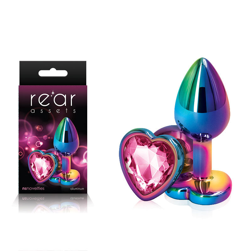 Rear Assets Multi Heart Small (Pink) – Lightweight Metal Butt Plug