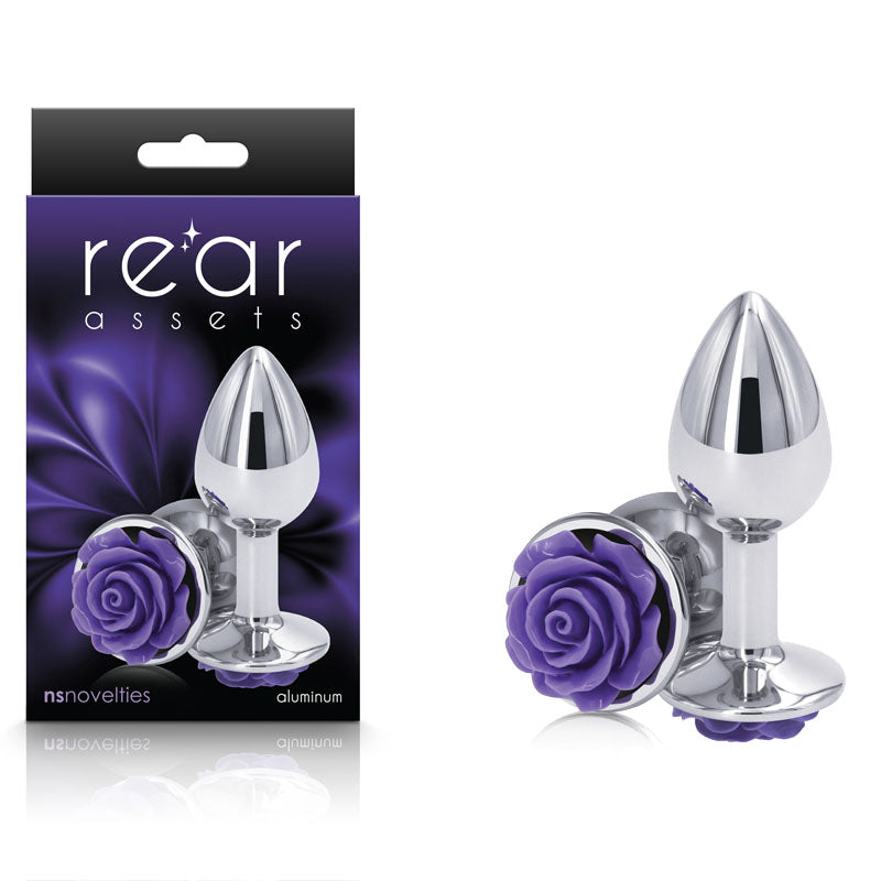 Rear Assets Rose Small (Purple) – 7.6 cm Metal Butt Plug