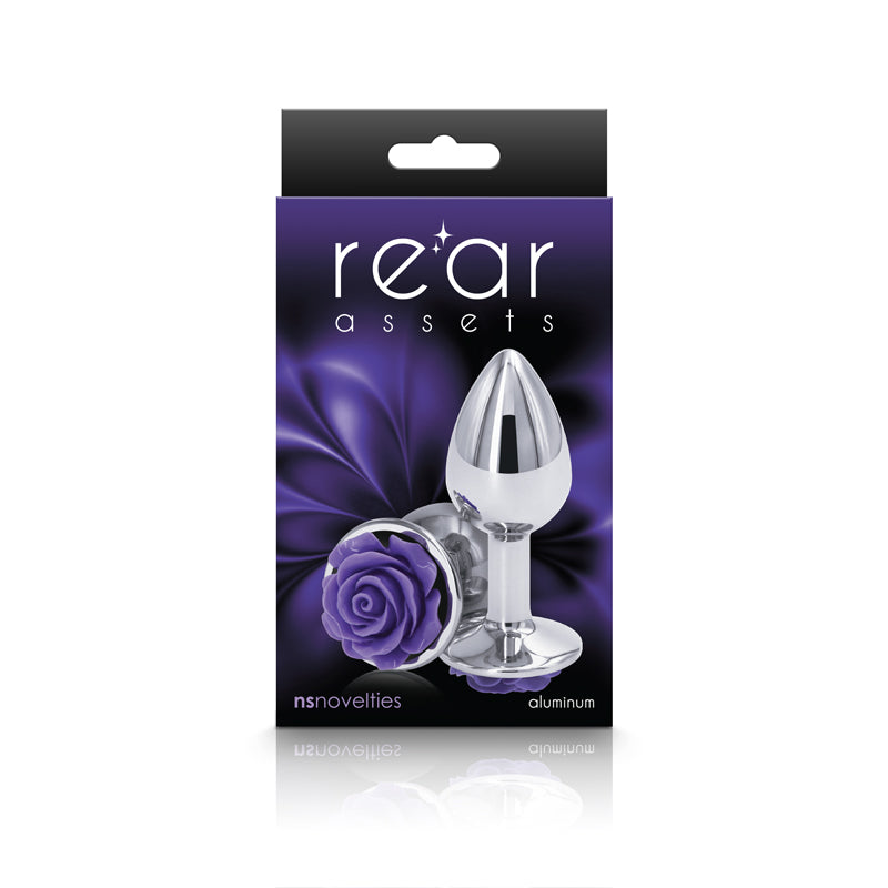 Rear Assets Rose Small (Purple) – 7.6 cm Metal Butt Plug
