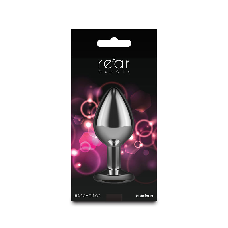 Rear Assets Medium Metal Butt Plug with Pink Gem Base