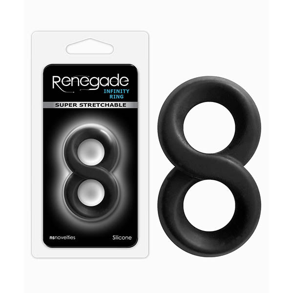 Renegade Infinity Ring (Black) – Stretchy Silicone Cock and Ball Rings