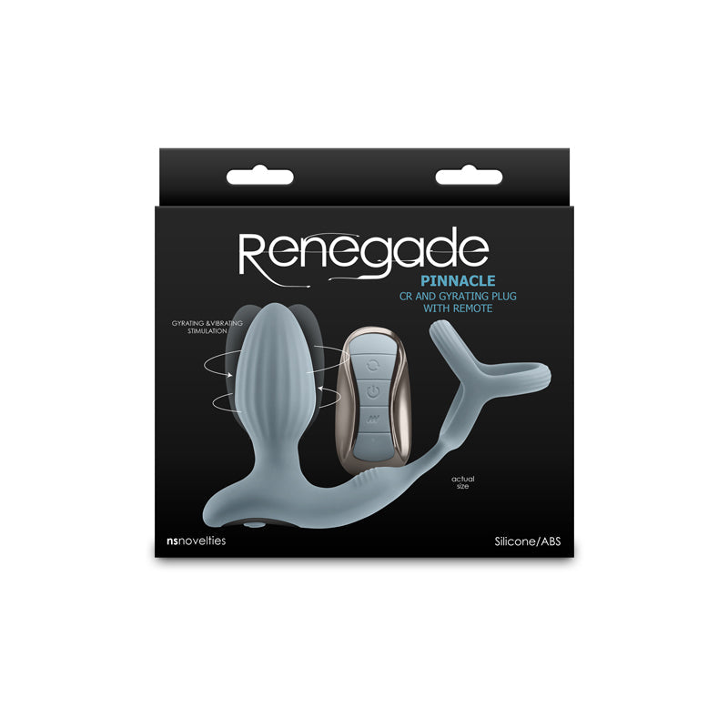 Renegade Pinnacle (Grey) – Rechargeable Water-Resistant Vibrating Butt Plug with Cock Ring