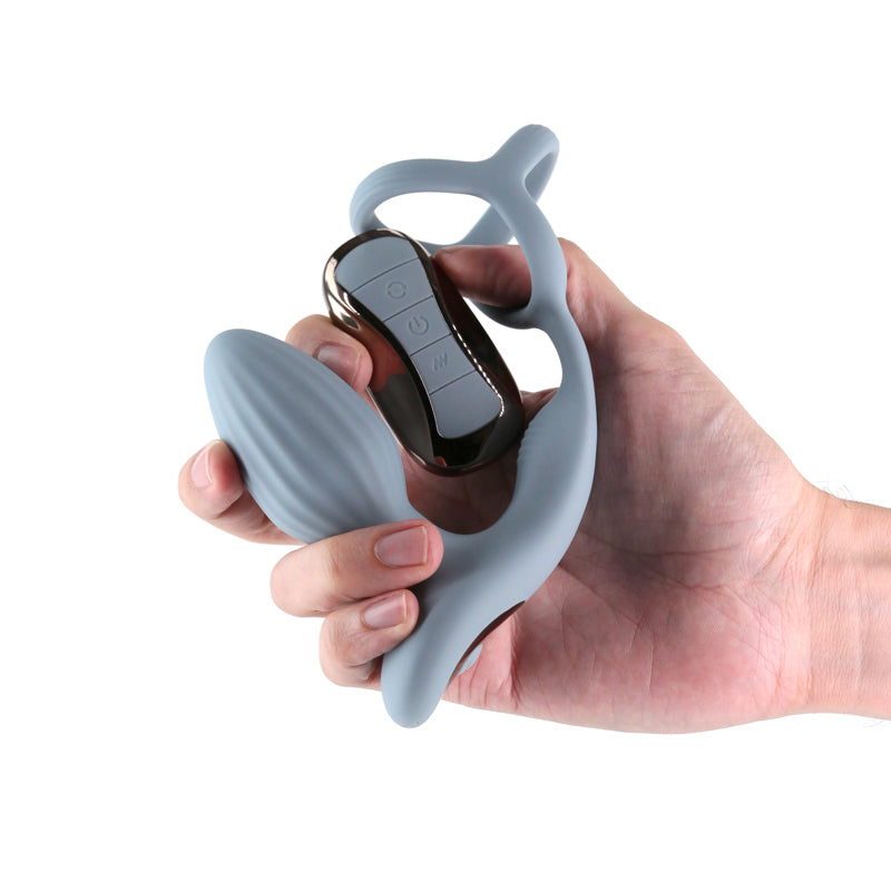 Renegade Pinnacle (Grey) – Rechargeable Water-Resistant Vibrating Butt Plug with Cock Ring