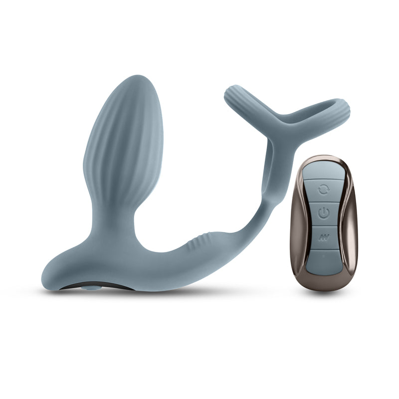 Renegade Pinnacle (Grey) – Rechargeable Water-Resistant Vibrating Butt Plug with Cock Ring
